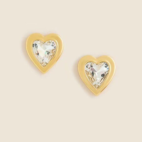 J.Crew Crystal Heart Stud Earrings - Picture 5 of 7